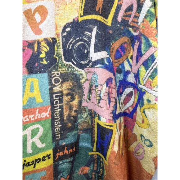 YESNO Sweater Unisex 4X Orange Pop Art Abstract Crewneck Wool Blend Andy Warhol - Picture 3 of 8